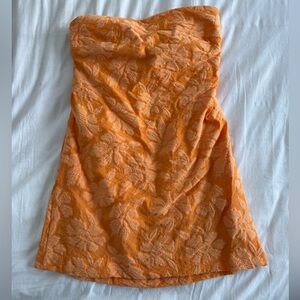 Orange floral detail Anthropology mini dress